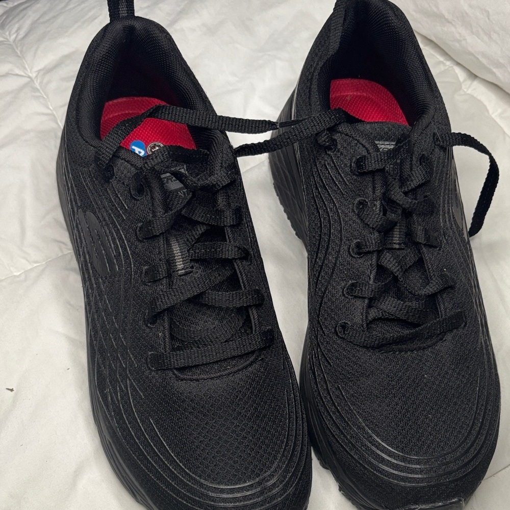 Skechers Black Women's Sneakers with Red Accents